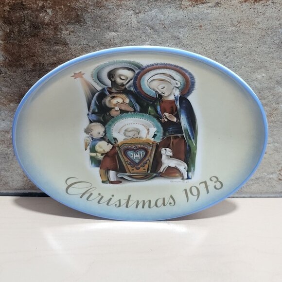 Schmid Hummel Christmas Plate 1973 Che Nativity What A Nativity Decorative Wall - Picture 9 of 10